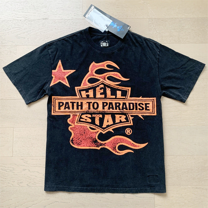 High Quality Men's T-shirts Fashion Trend Loose Thick Fabric Short Sleeve New T-shirt Big V T-shirt