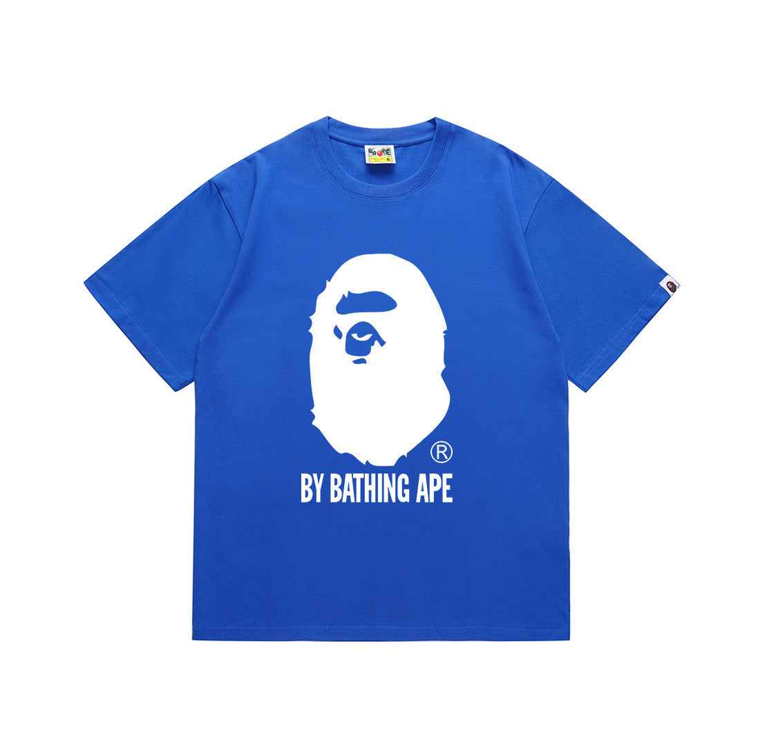 Bape Style Ape Head Graphic Print Short Sleeve T-Shirt, Men's Streetwear Oversized Cotton Tee, Hip Hop Casual Top