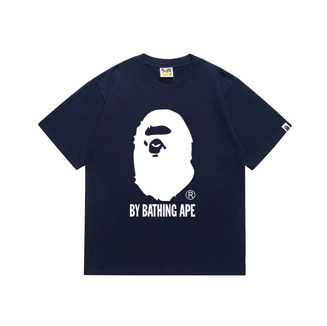 Bape Style Ape Head Graphic Print Short Sleeve T-Shirt, Men's Streetwear Oversized Cotton Tee, Hip Hop Casual Top