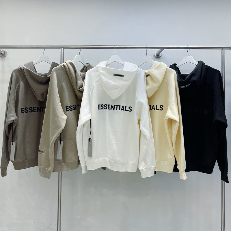 Wholesale High Quality 100% Cotton Hoodies Sweatshirts Oversized Flock Printing Heavyweight Fleece Ess Men Hoodie
