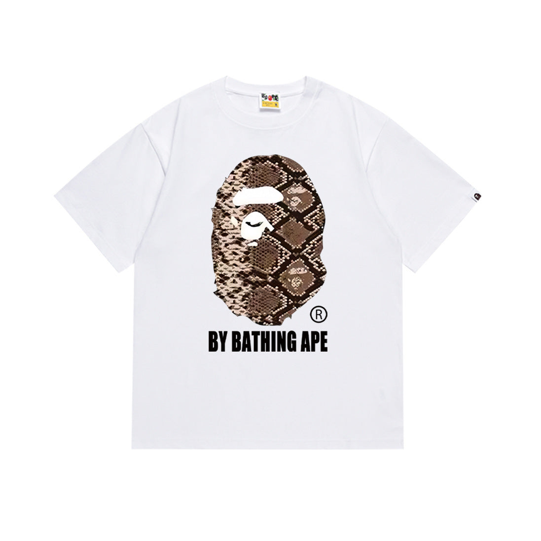 Bape Style Ape Head Graphic Print Short Sleeve T-Shirt, Men's Streetwear Oversized Cotton Tee, Hip Hop Casual Top