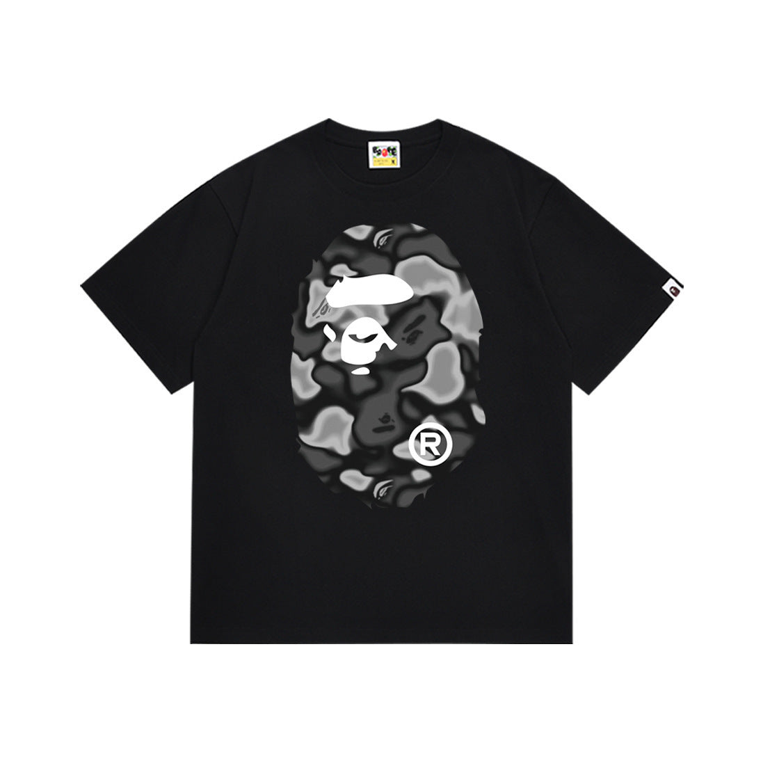 Bape Style Men's Ape Head Graphic Oversized T-Shirt, Premium Cotton Streetwear Tee, Hip Hop Casual Short Sleeve Top
