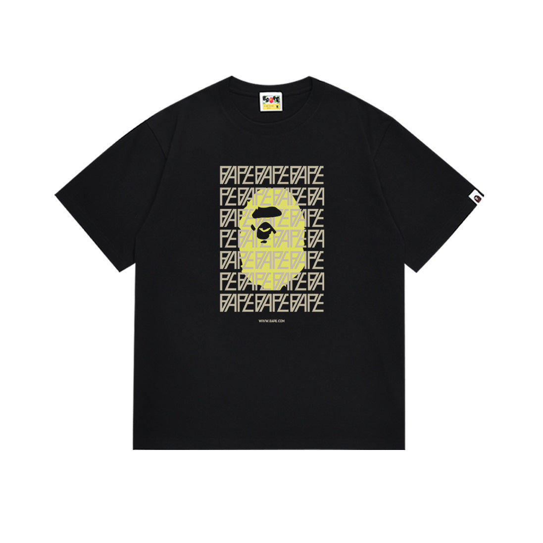 Bape Style Ape Head Graphic Print Short Sleeve T-Shirt, Men's Streetwear Oversized Cotton Tee, Hip Hop Casual Top