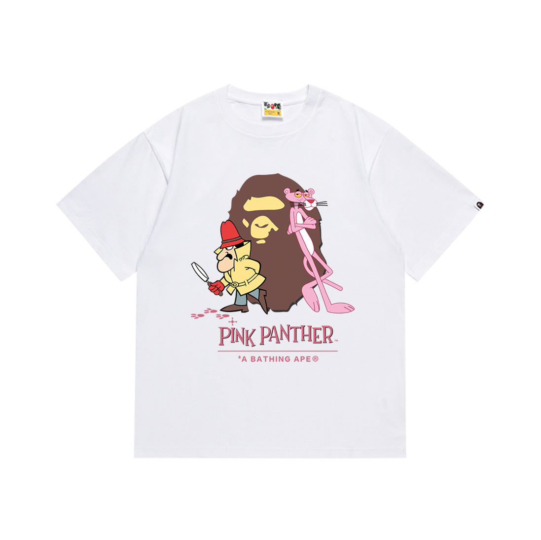 Bape Style Ape Head Graphic Print Short Sleeve T-Shirt, Men's Streetwear Oversized Cotton Tee, Hip Hop Casual Top