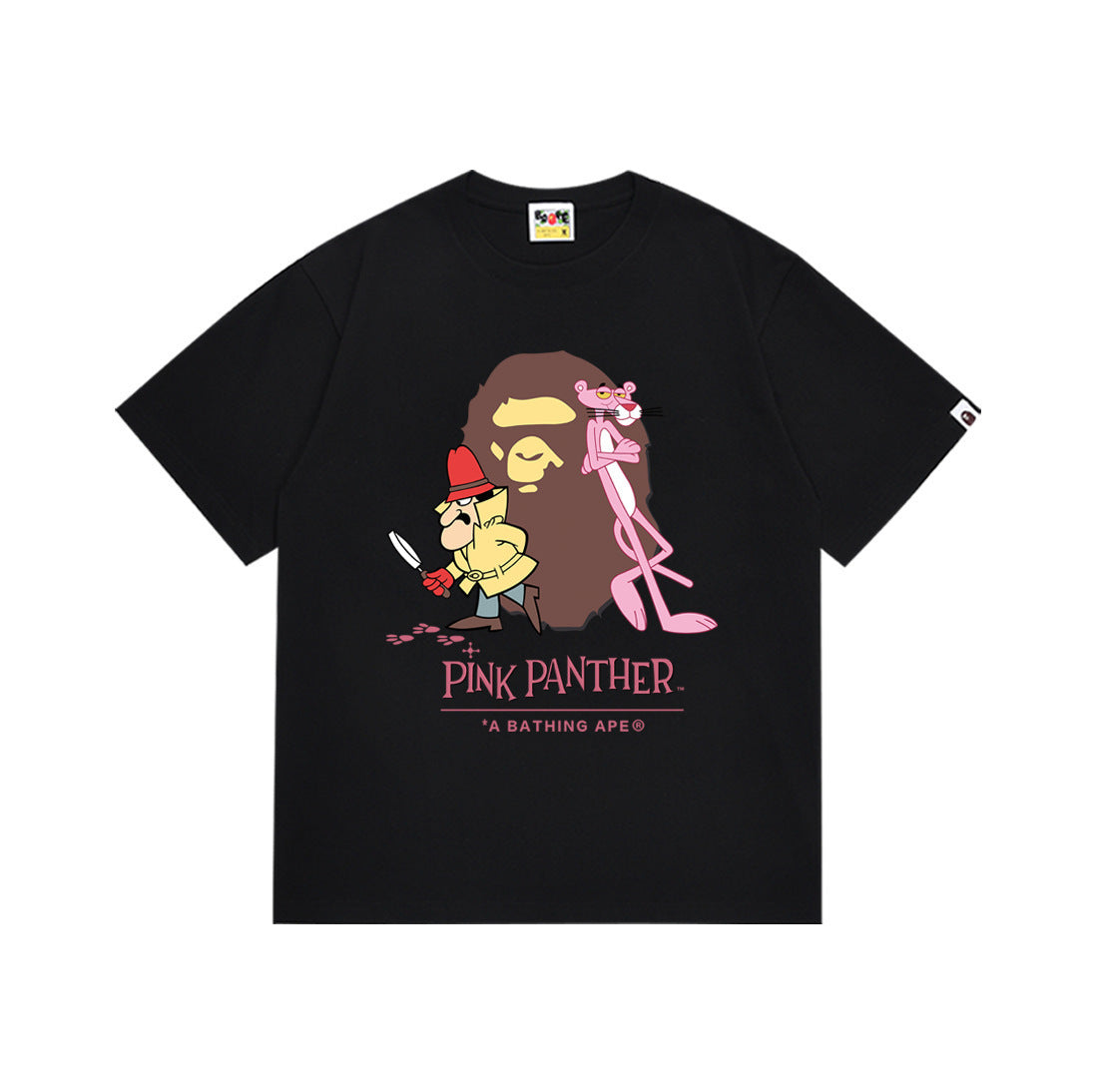 Bape Style Ape Head Graphic Print Short Sleeve T-Shirt, Men's Streetwear Oversized Cotton Tee, Hip Hop Casual Top