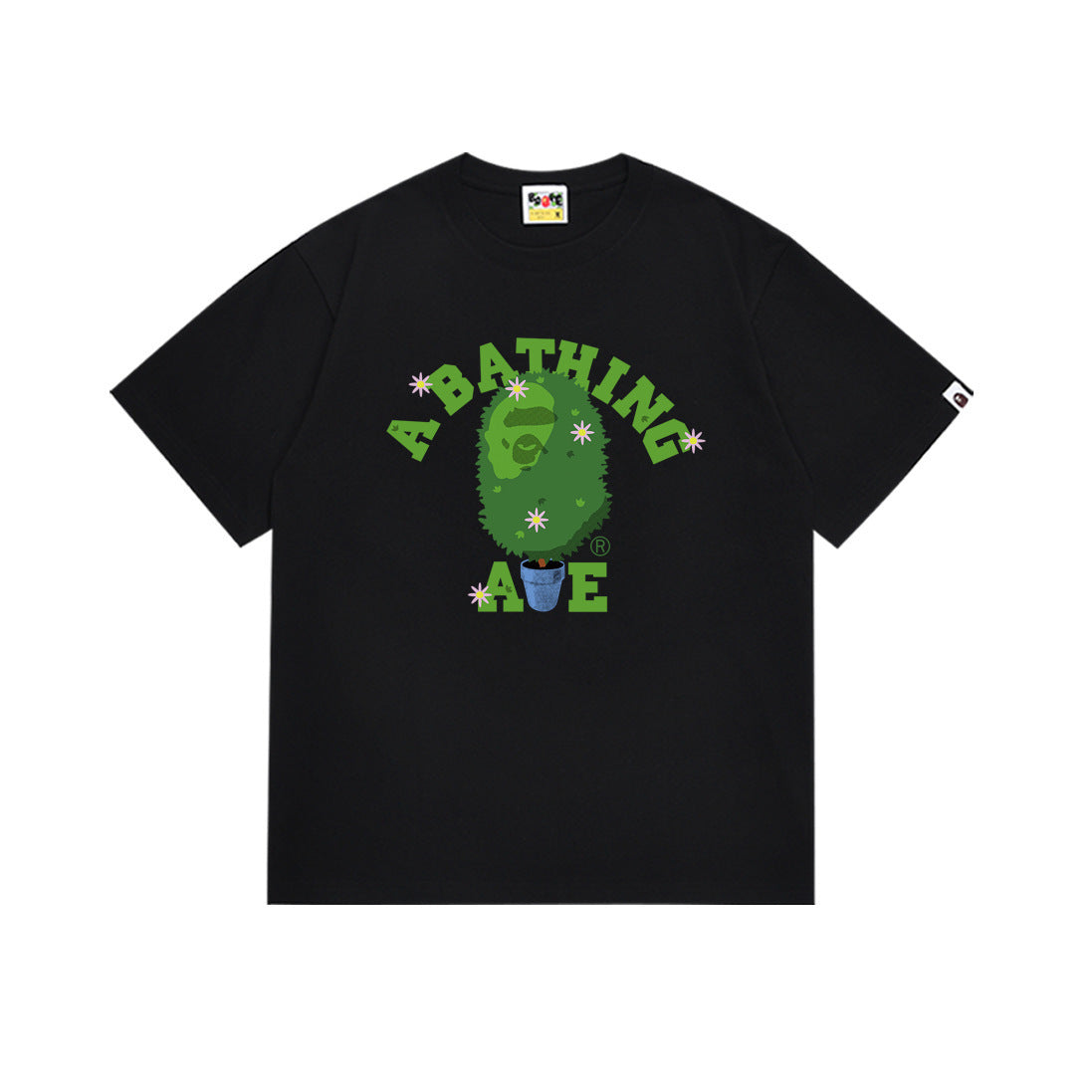 Bape Style Men's Ape Head Graphic Oversized T-Shirt, Premium Cotton Streetwear Tee, Hip Hop Casual Short Sleeve Top
