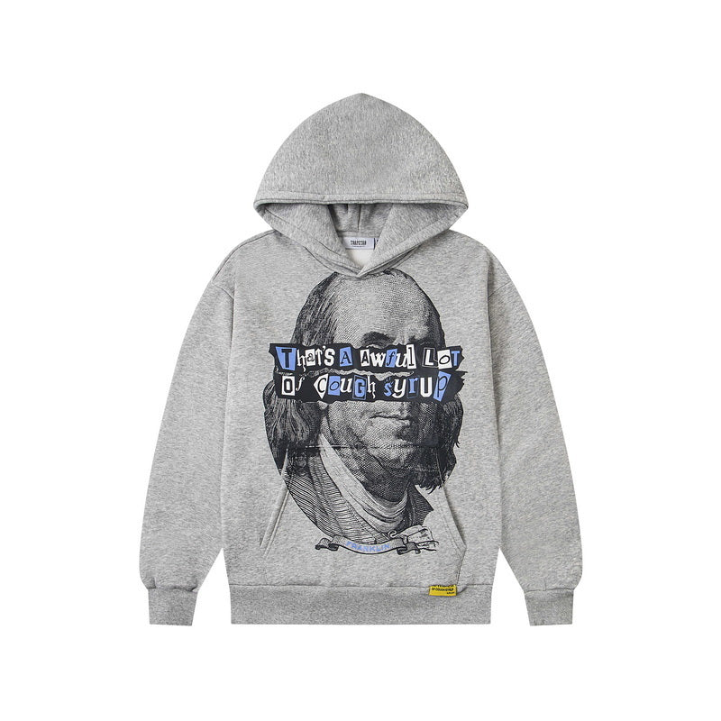 Factory Wholesale 100% Cotton Hoodies Sweatshirts Oversized Flock Printing Heavyweight Fleece That's Awful Men Hoodie