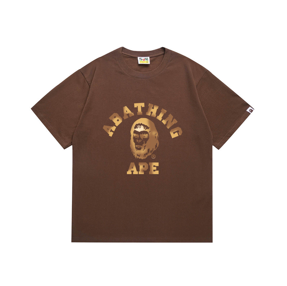 Bape Style Ape Head Graphic Print Short Sleeve T-Shirt, Men's Streetwear Oversized Cotton Tee, Hip Hop Casual Top