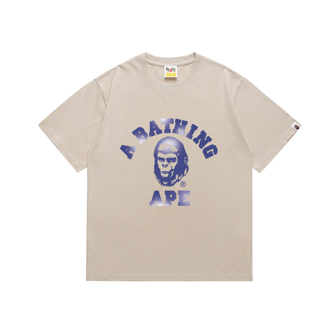 Bape Style Ape Head Graphic Print Short Sleeve T-Shirt, Men's Streetwear Oversized Cotton Tee, Hip Hop Casual Top