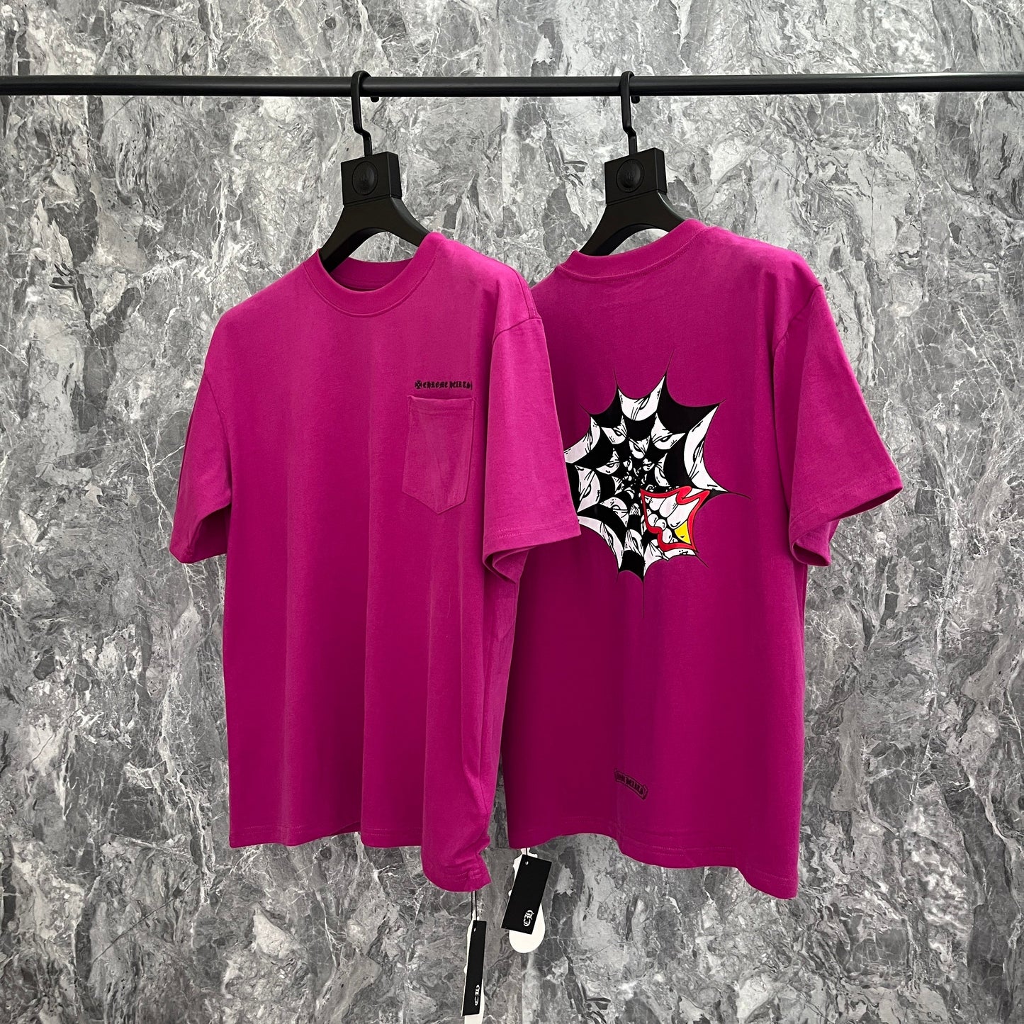 Men's Chrome Hearts Style Graphic Oversized T-Shirt Y2K Streetwear Cotton Short Sleeve Tee