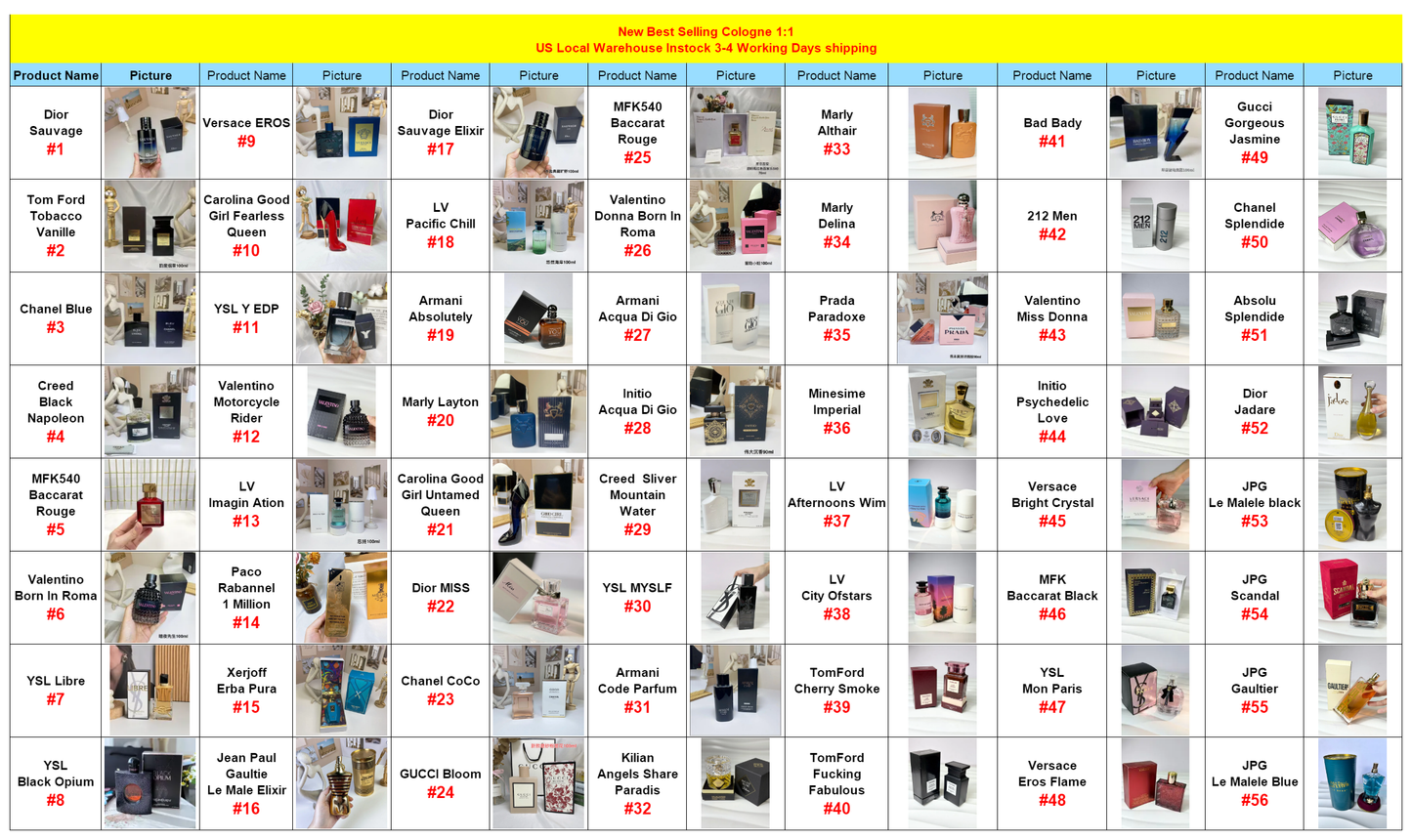 USA EU Instock Brand Perfume Long Lasting Smell Fragance Men Luxury Designer Cologne Perfume-M.P.R Link