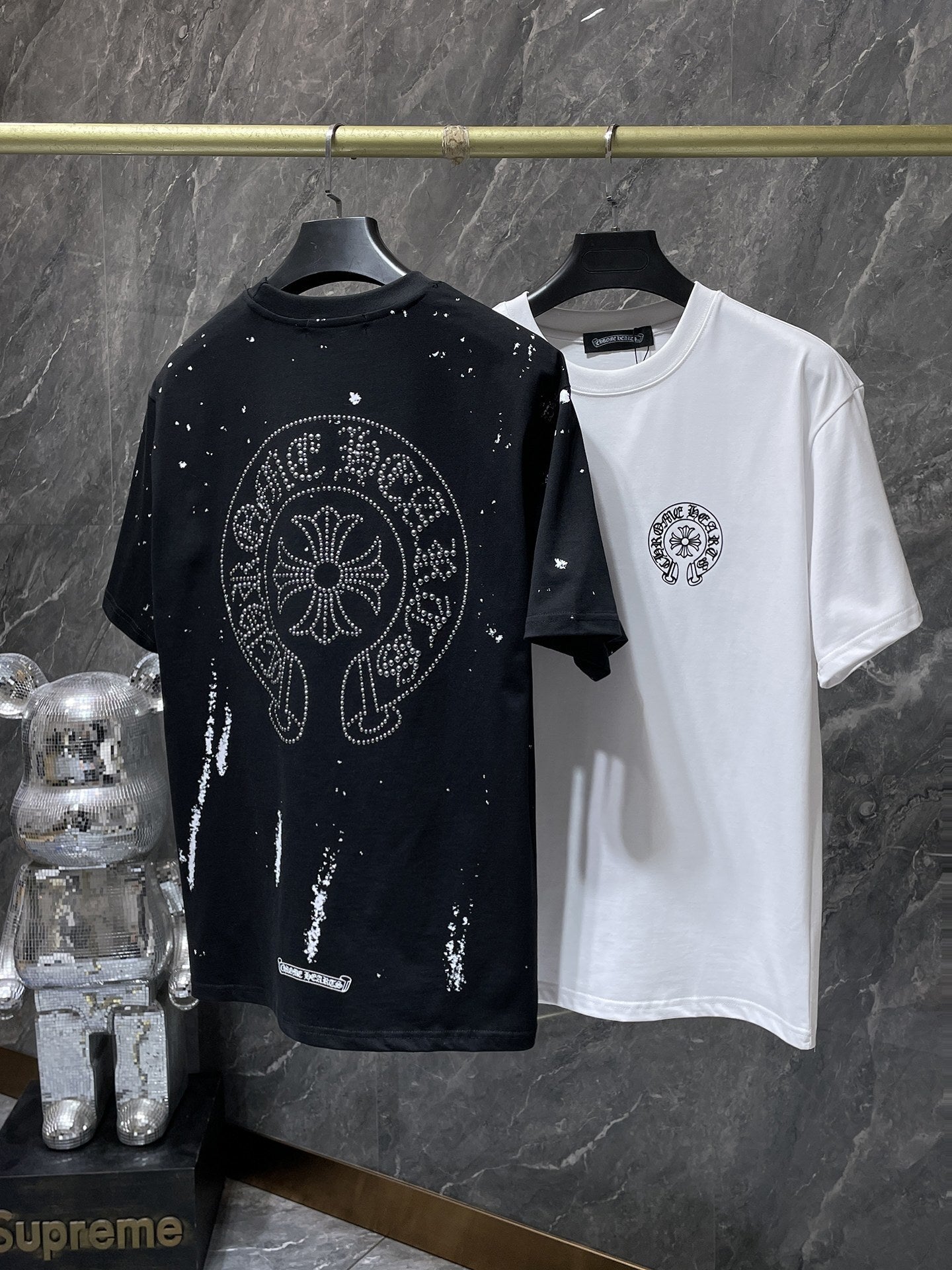 Men's Chrome Hearts Style Graphic Oversized T-Shirt Y2K Streetwear Cotton Short Sleeve Tee