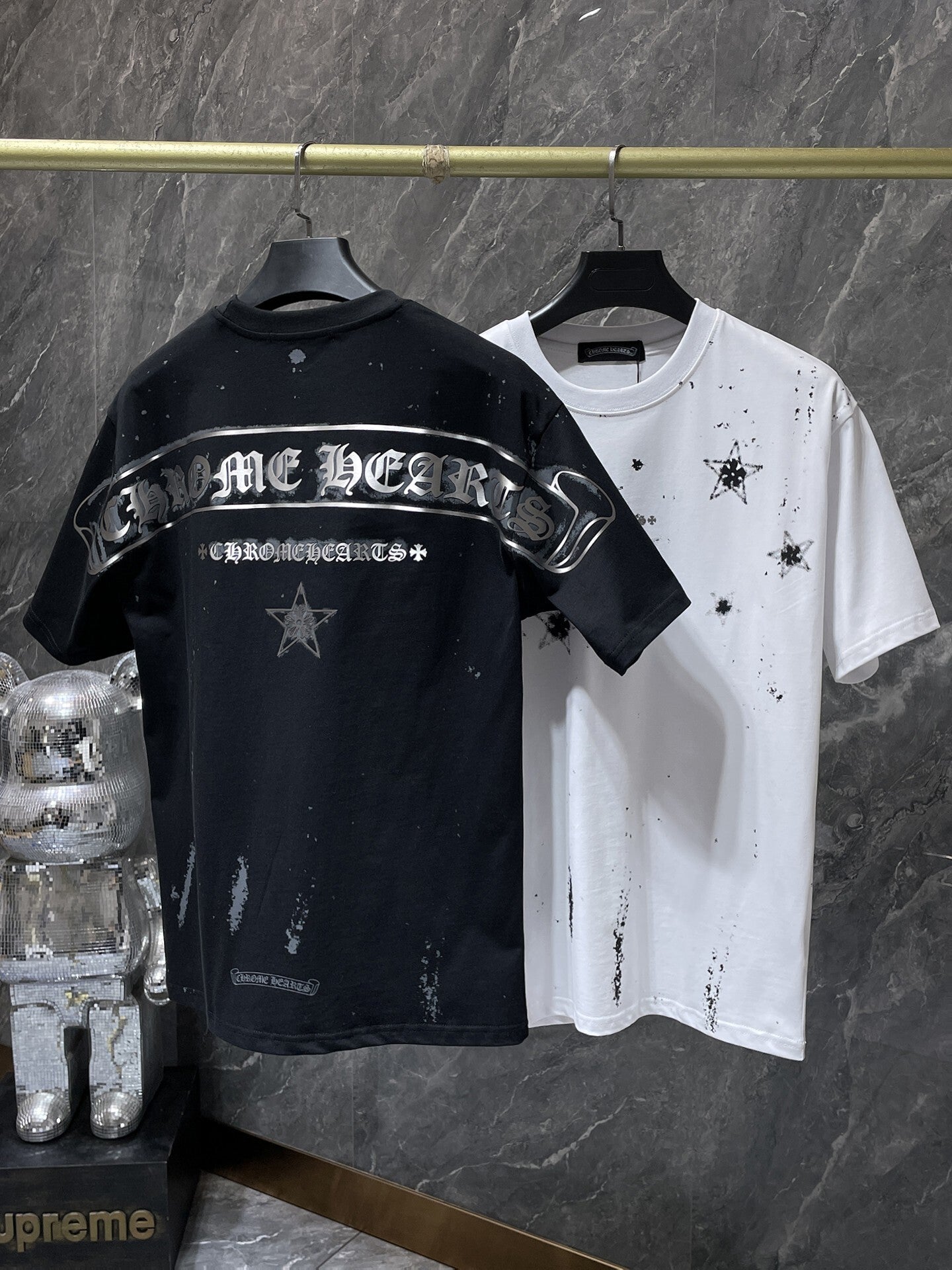 Men's Chrome Hearts Style Graphic Oversized T-Shirt Y2K Streetwear Cotton Short Sleeve Tee