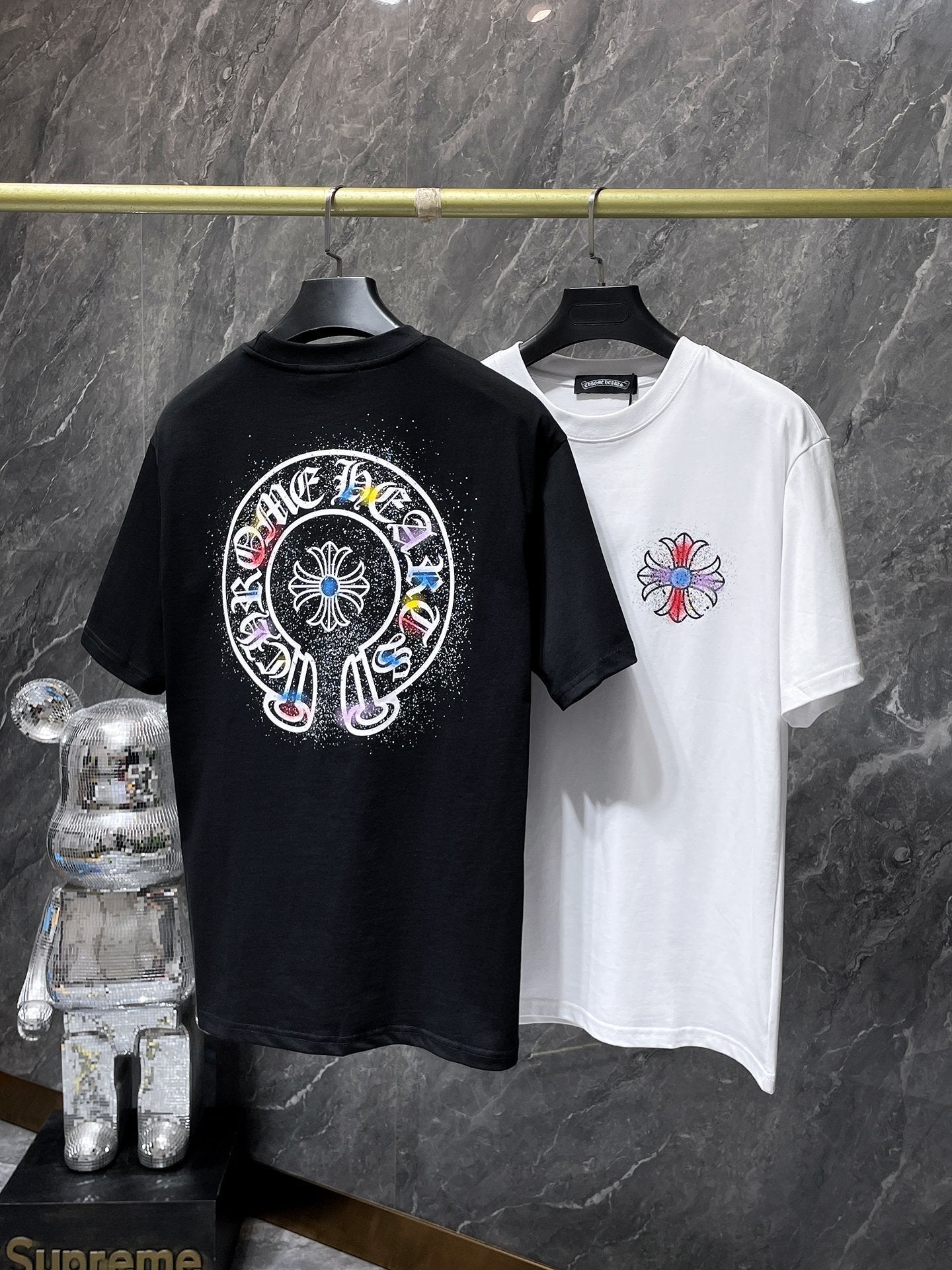 Men's Chrome Hearts Style Graphic Oversized T-Shirt Y2K Streetwear Cotton Short Sleeve Tee