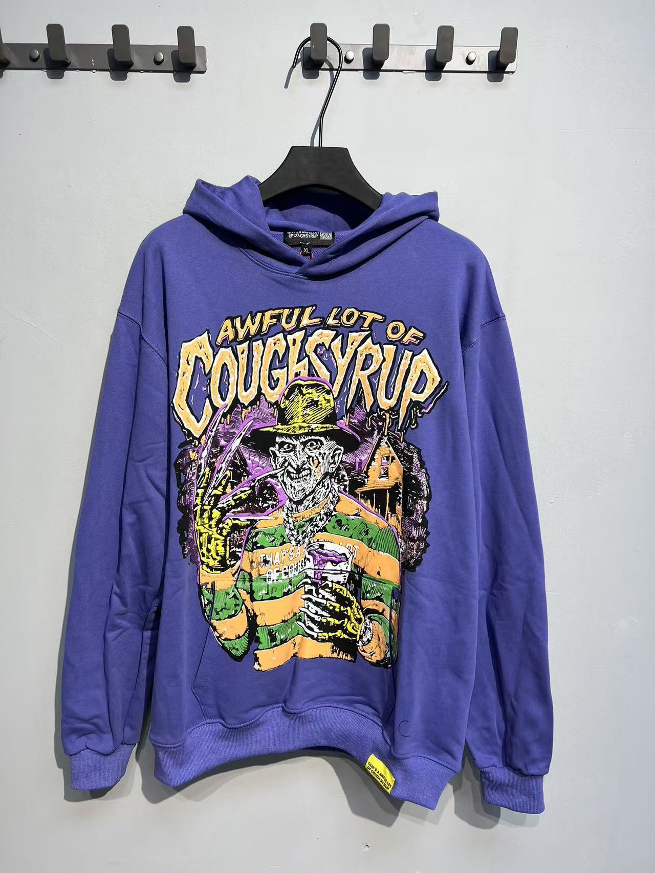 Factory Wholesale 100% Cotton Hoodies Sweatshirts Oversized Flock Printing Heavyweight Fleece That's Awful Men Hoodie