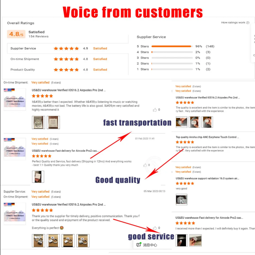 USA EU local In Stock Best Selling Pro Max 2nd 3rd Wireless TWS Earphone-Derek Link