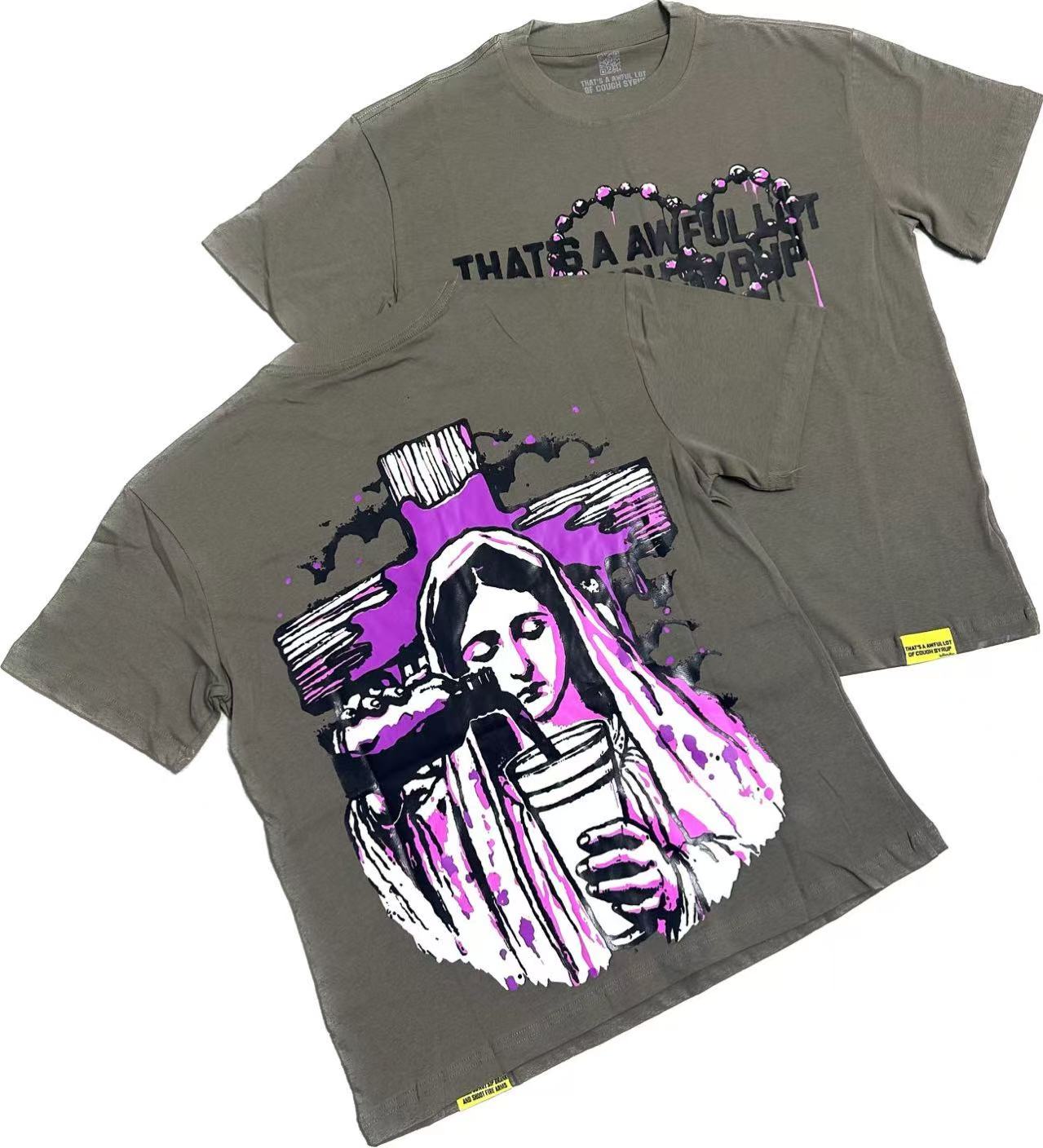 Top Quality 100% Cotton Men's Clothing Tshirts 300gsm Streetwear Puff Printing Tshirt for Men
