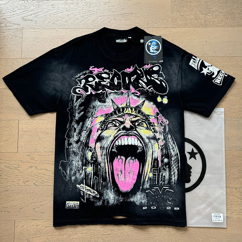 Top Quality Tshirts Men's Clothing Cotton Sweatshirts Pullover Streetwear Puff Printing T-shirt Men