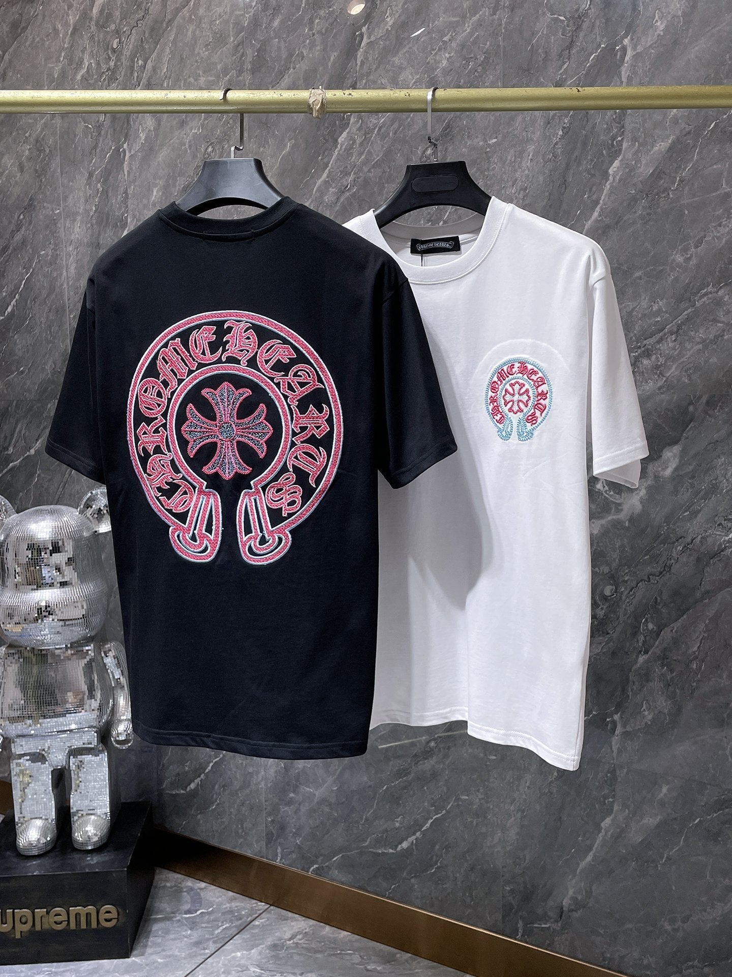 Men's Chrome Hearts Style Graphic Oversized T-Shirt Y2K Streetwear Cotton Short Sleeve Tee