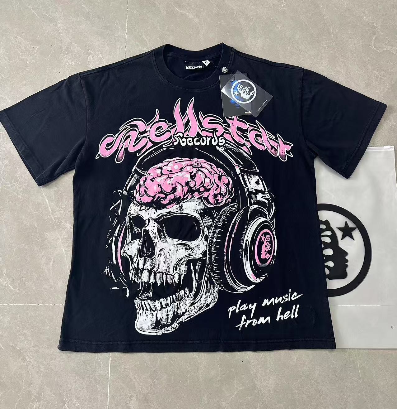 Top Quality Tshirts Men's Clothing Cotton Sweatshirts Pullover Streetwear Puff Printing T-shirt Men