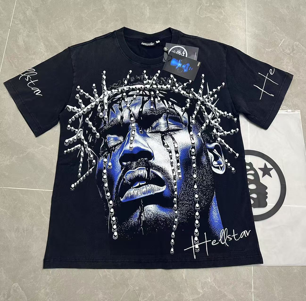 Top Quality Tshirts Men's Clothing Cotton Sweatshirts Pullover Streetwear Puff Printing T-shirt Men