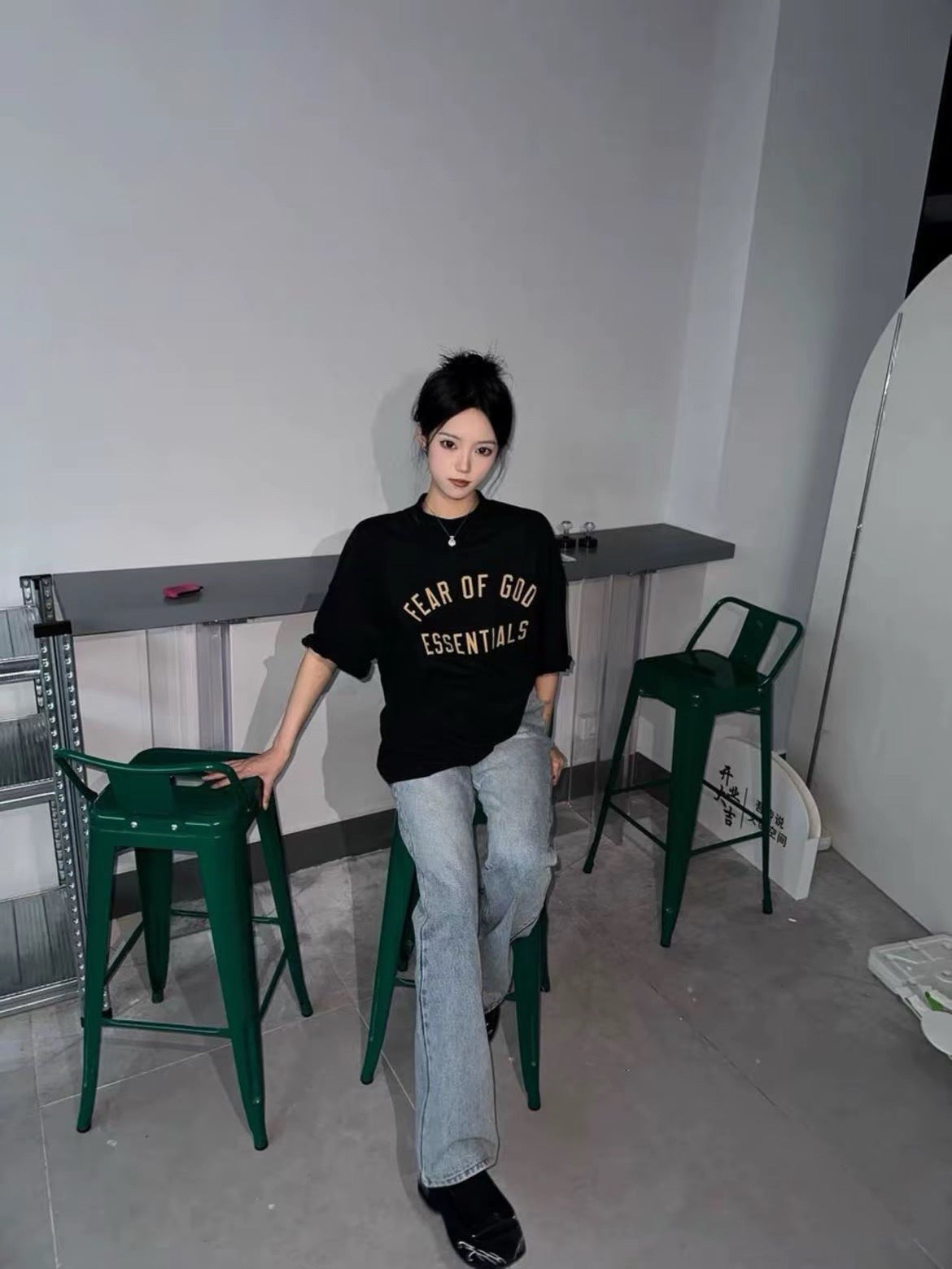Essentials Letter Print Short Sleeve T-Shirt, Casual Oversized Cotton Tee for Men, Streetwear Summer Top