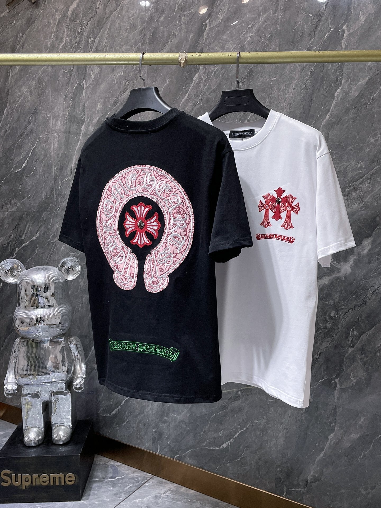 Men's Chrome Hearts Style Graphic Oversized T-Shirt Y2K Streetwear Cotton Short Sleeve Tee