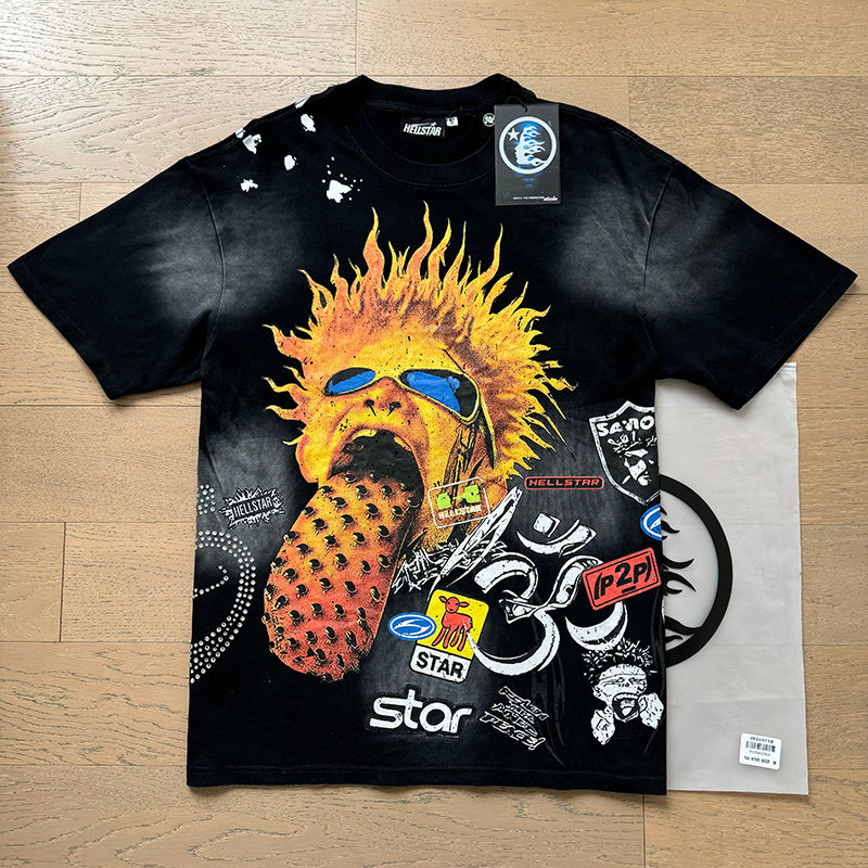 Top Quality Tshirts Men's Clothing Cotton Sweatshirts Pullover Streetwear Puff Printing T-shirt Men