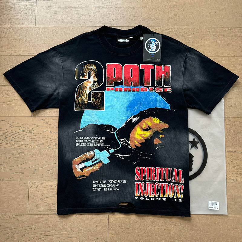 Top Quality Tshirts Men's Clothing Cotton Sweatshirts Pullover Streetwear Puff Printing T-shirt Men