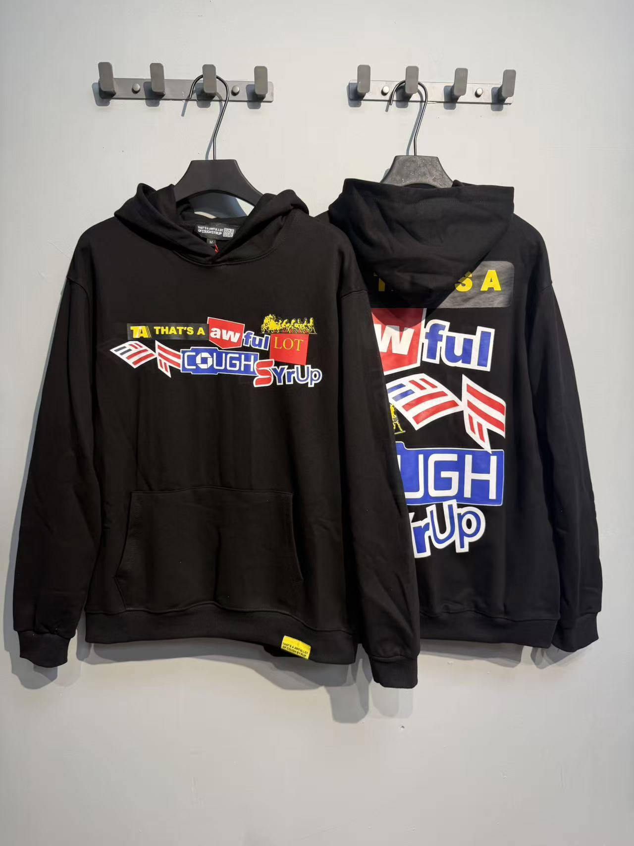 Factory Wholesale 100% Cotton Hoodies Sweatshirts Oversized Flock Printing Heavyweight Fleece That's Awful Men Hoodie