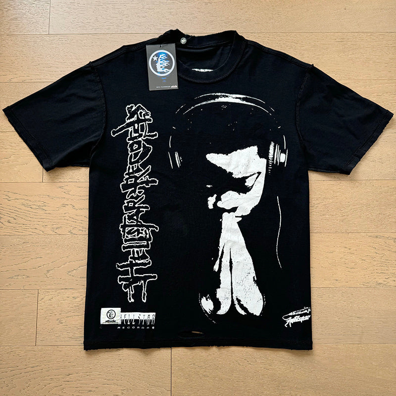 Top Quality Tshirts Men's Clothing Cotton Sweatshirts Pullover Streetwear Puff Printing T-shirt Men