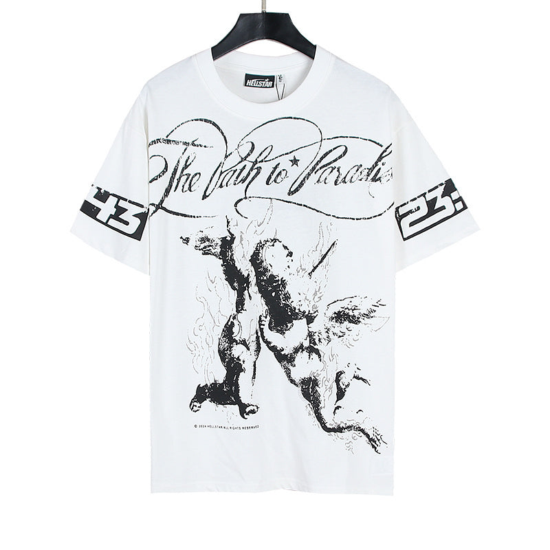 Top Quality Tshirts Men's Clothing Cotton Sweatshirts Pullover Streetwear Puff Printing T-shirt Men