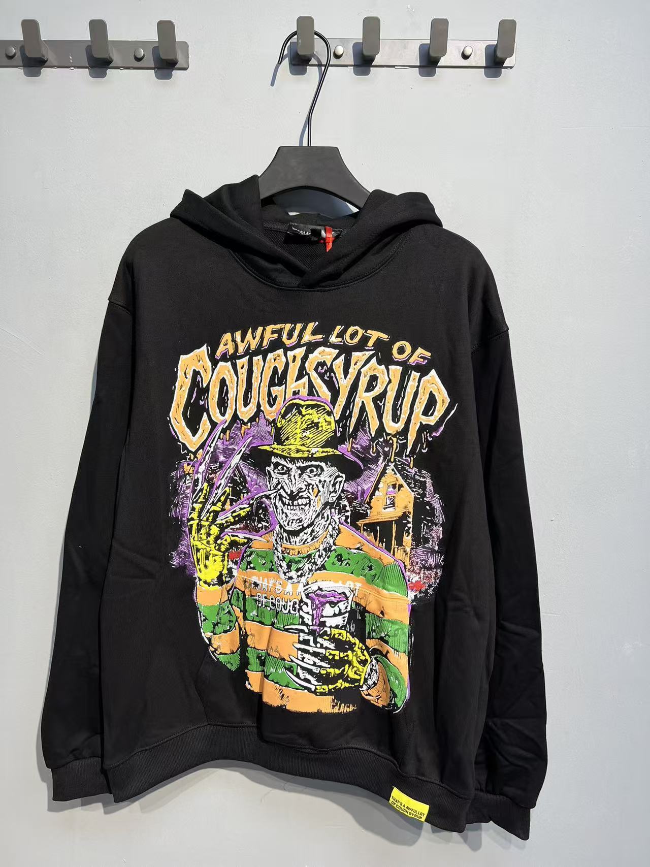 Factory Wholesale 100% Cotton Hoodies Sweatshirts Oversized Flock Printing Heavyweight Fleece That's Awful Men Hoodie
