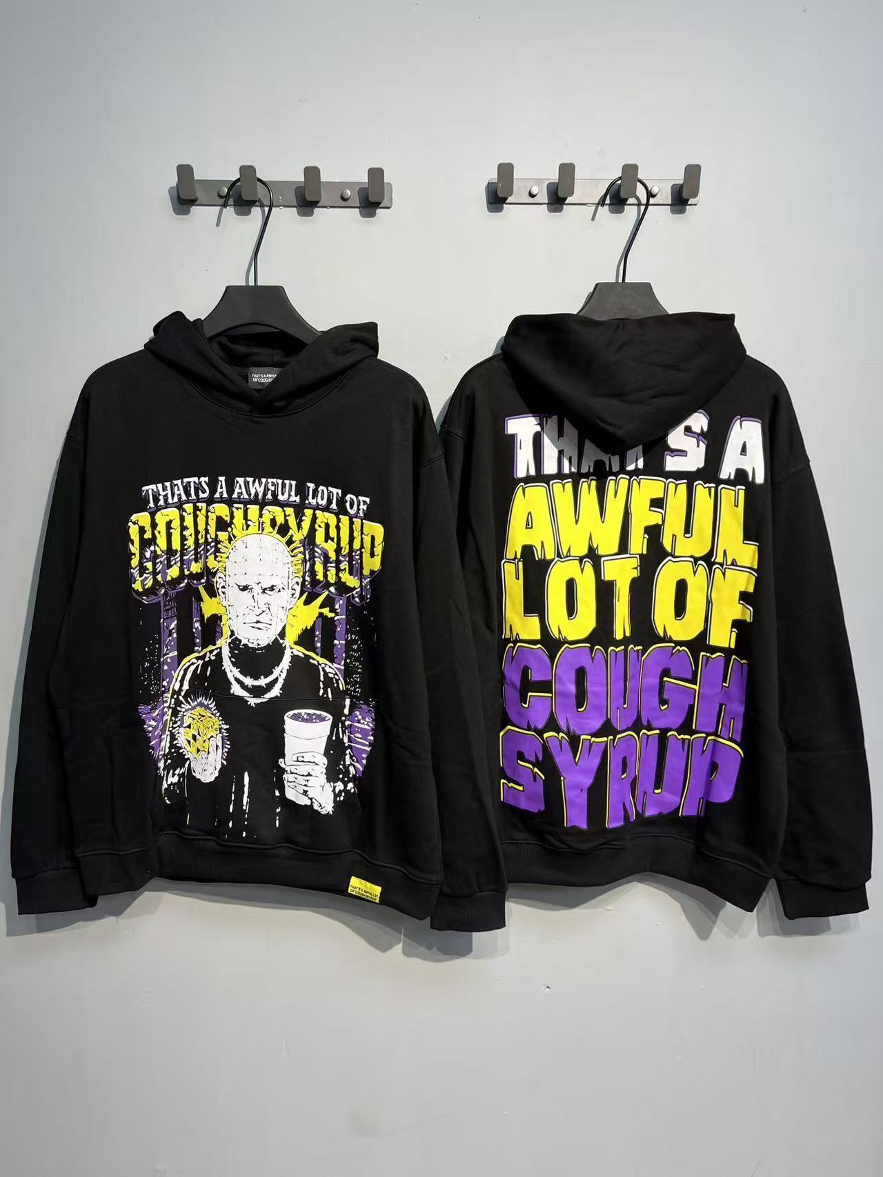 Factory Wholesale 100% Cotton Hoodies Sweatshirts Oversized Flock Printing Heavyweight Fleece That's Awful Men Hoodie