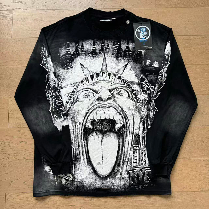 Top Quality Tshirts Men's Clothing Cotton Sweatshirts Pullover Streetwear Puff Printing T-shirt Men