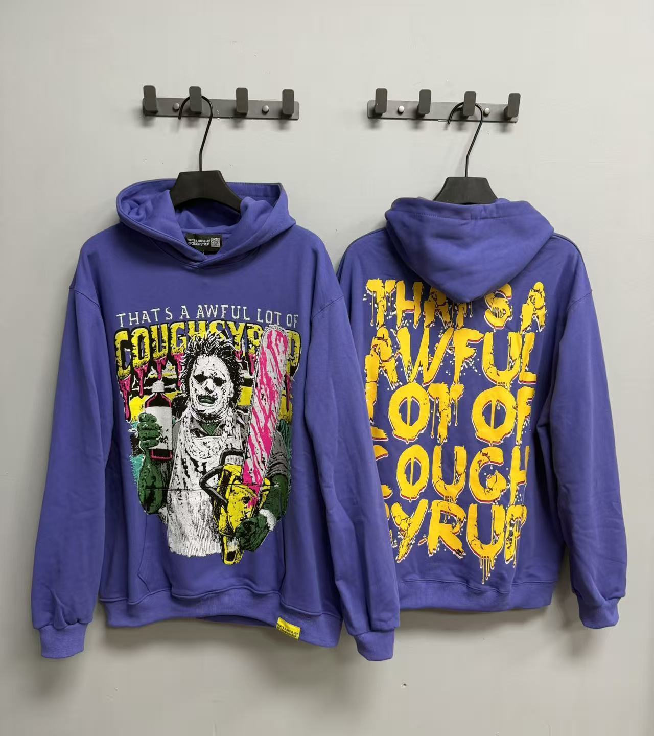 Factory Wholesale 100% Cotton Hoodies Sweatshirts Oversized Flock Printing Heavyweight Fleece That's Awful Men Hoodie