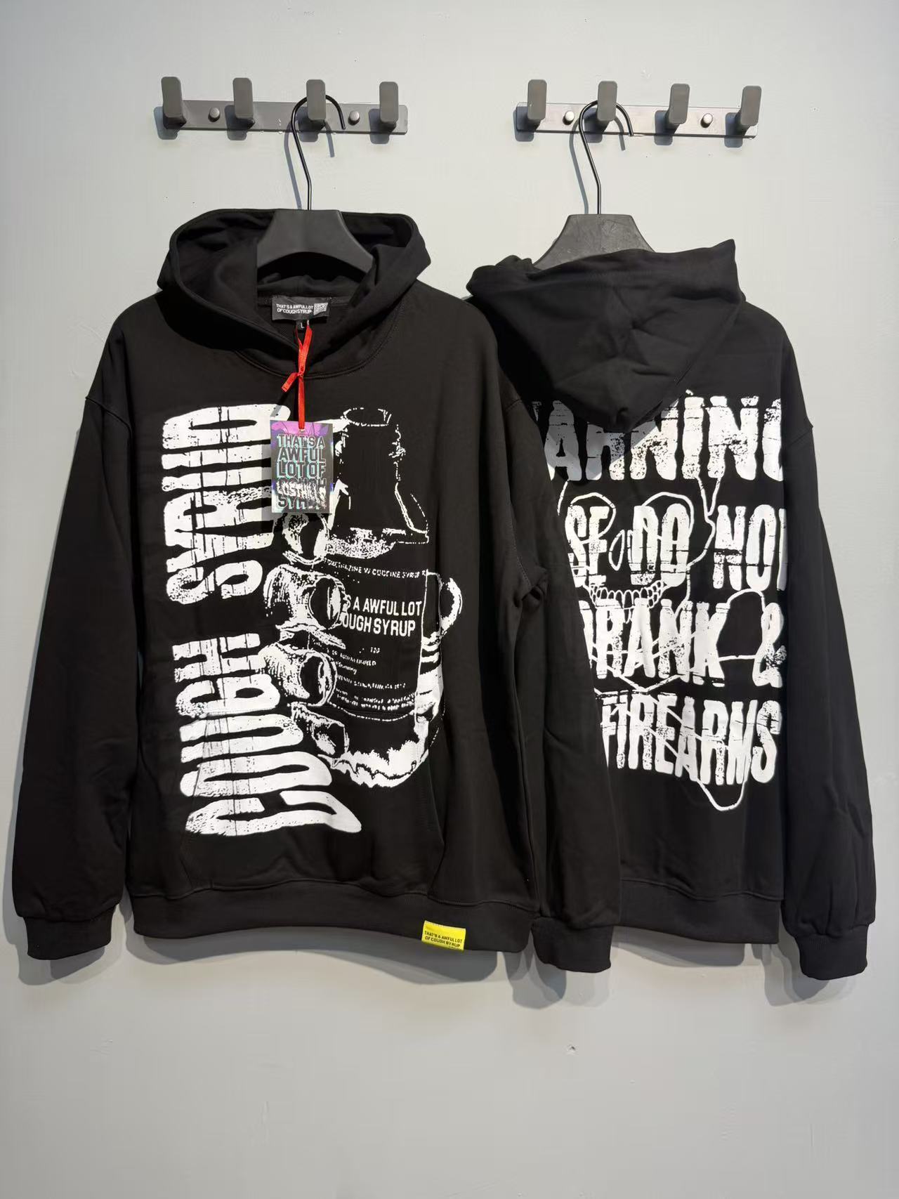 Factory Wholesale 100% Cotton Hoodies Sweatshirts Oversized Flock Printing Heavyweight Fleece That's Awful Men Hoodie
