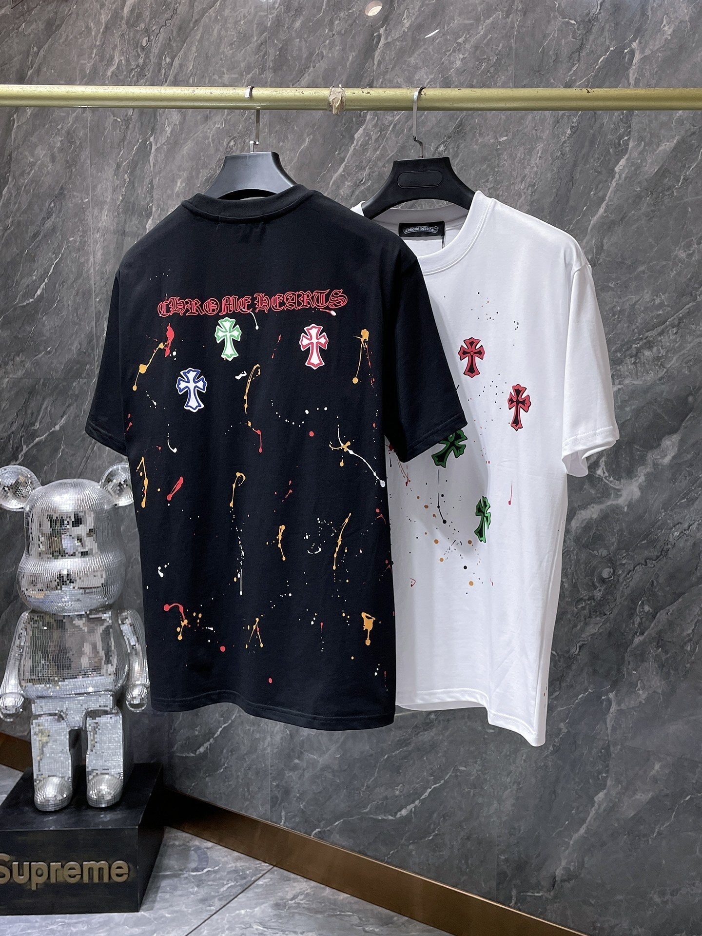 Men's Chrome Hearts Style Graphic Oversized T-Shirt Y2K Streetwear Cotton Short Sleeve Tee
