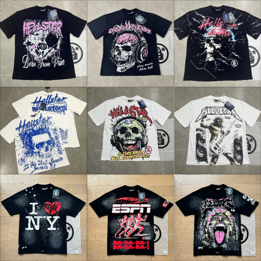 Top Quality Tshirts Men's Clothing Cotton Sweatshirts Pullover Streetwear Puff Printing T-shirt Men