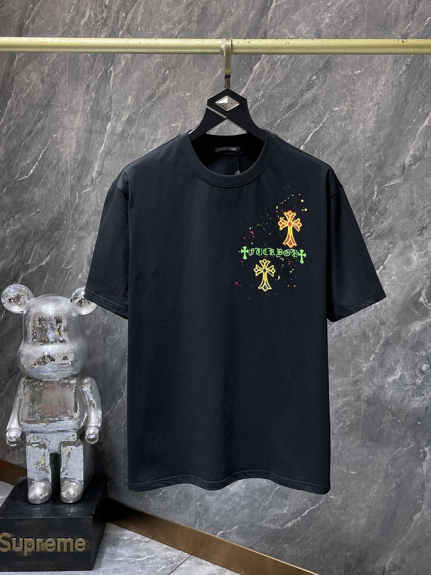 Men's Chrome Hearts Style Graphic Oversized T-Shirt Y2K Streetwear Cotton Short Sleeve Tee