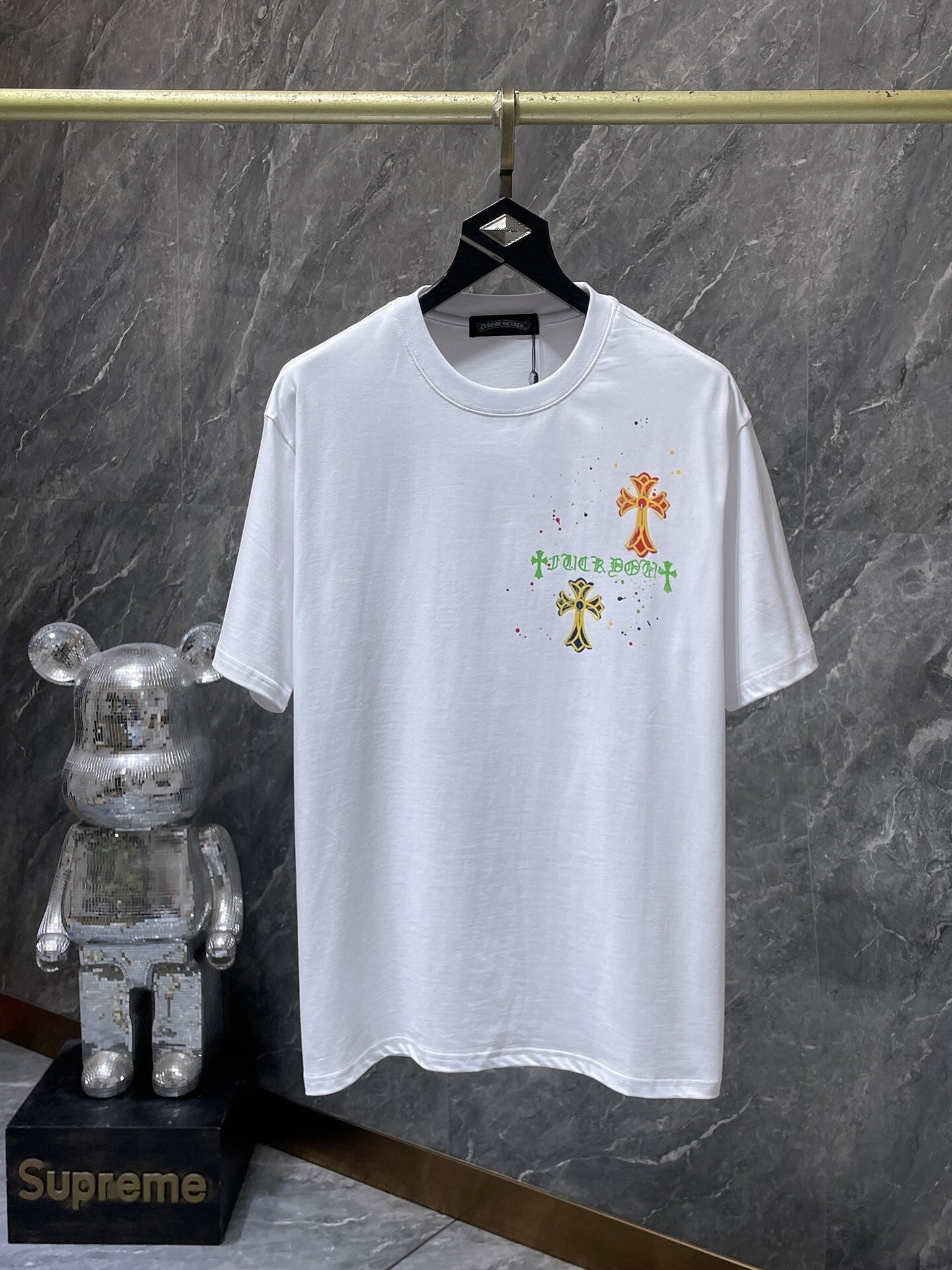 Men's Chrome Hearts Style Graphic Oversized T-Shirt Y2K Streetwear Cotton Short Sleeve Tee