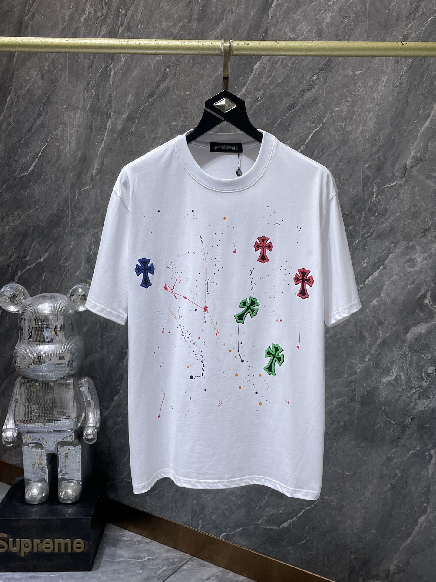 Men's Chrome Hearts Style Graphic Oversized T-Shirt Y2K Streetwear Cotton Short Sleeve Tee