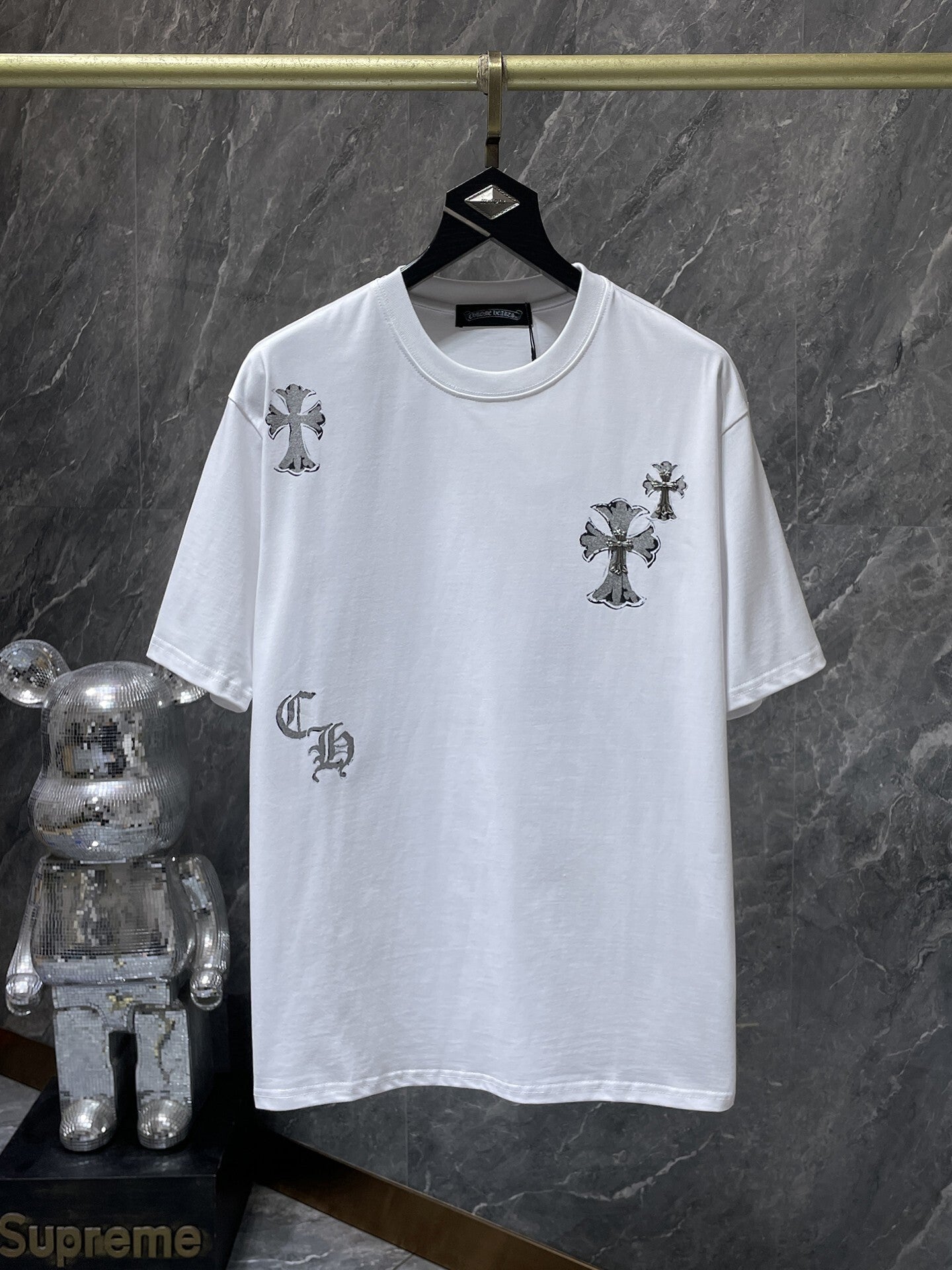 Men's Chrome Hearts Style Graphic Oversized T-Shirt Y2K Streetwear Cotton Short Sleeve Tee