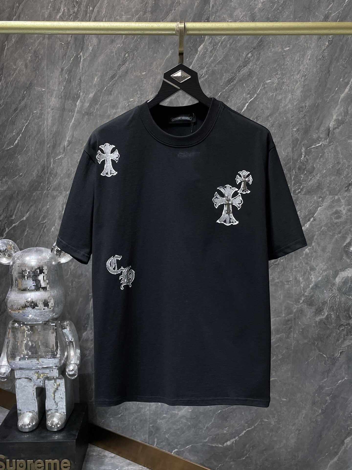 Men's Chrome Hearts Style Graphic Oversized T-Shirt Y2K Streetwear Cotton Short Sleeve Tee