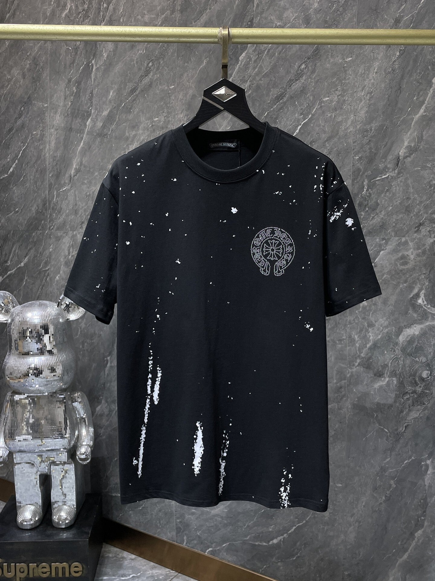 Men's Chrome Hearts Style Graphic Oversized T-Shirt Y2K Streetwear Cotton Short Sleeve Tee