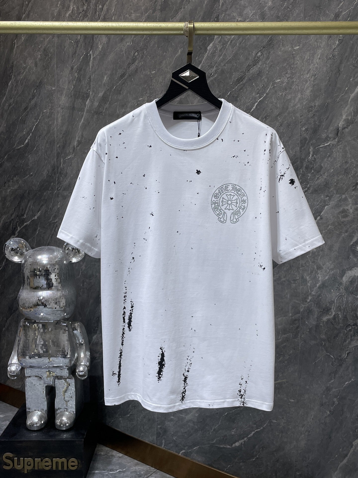 Men's Chrome Hearts Style Graphic Oversized T-Shirt Y2K Streetwear Cotton Short Sleeve Tee