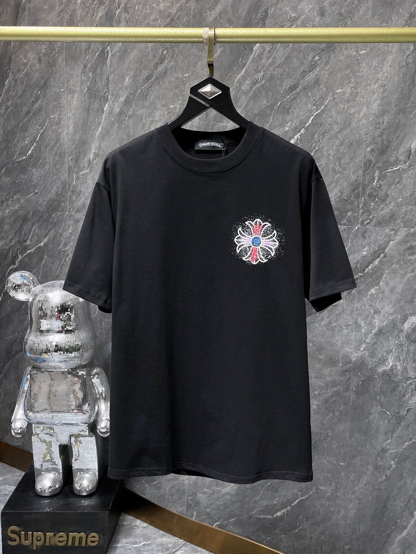 Men's Chrome Hearts Style Graphic Oversized T-Shirt Y2K Streetwear Cotton Short Sleeve Tee