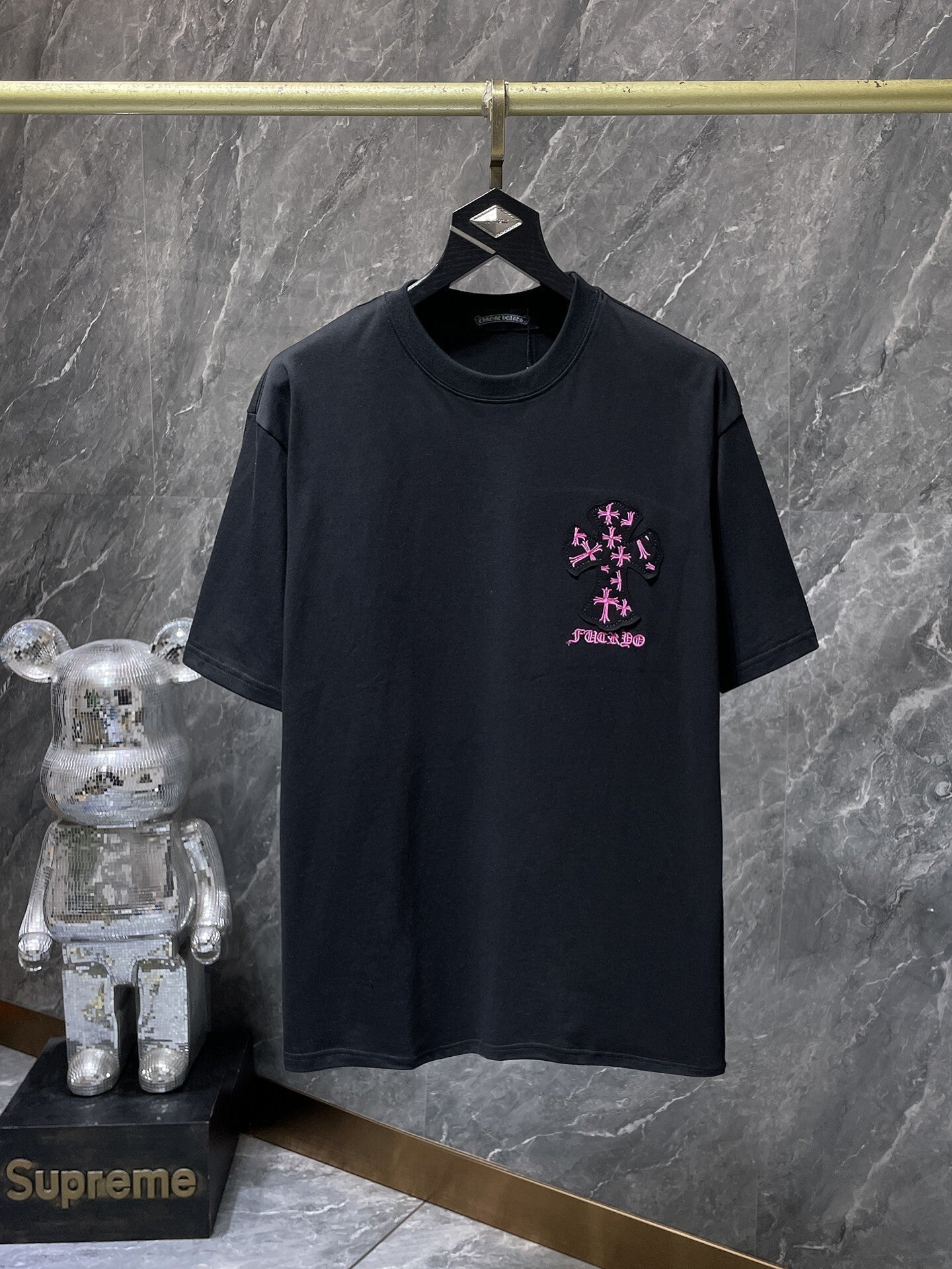 Men's Chrome Hearts Style Graphic Oversized T-Shirt Y2K Streetwear Cotton Short Sleeve Tee