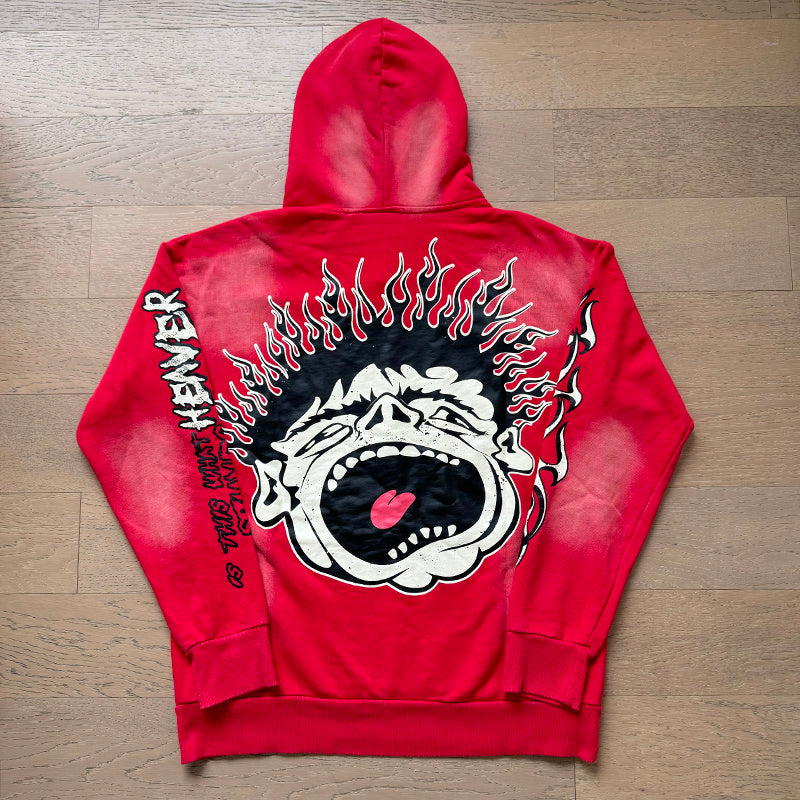 Top Quality 100% Cotton Puff Printing 430gsm Hoodies Sweatshirts Graphic Hoodies Casual Men Pullover Hoodie