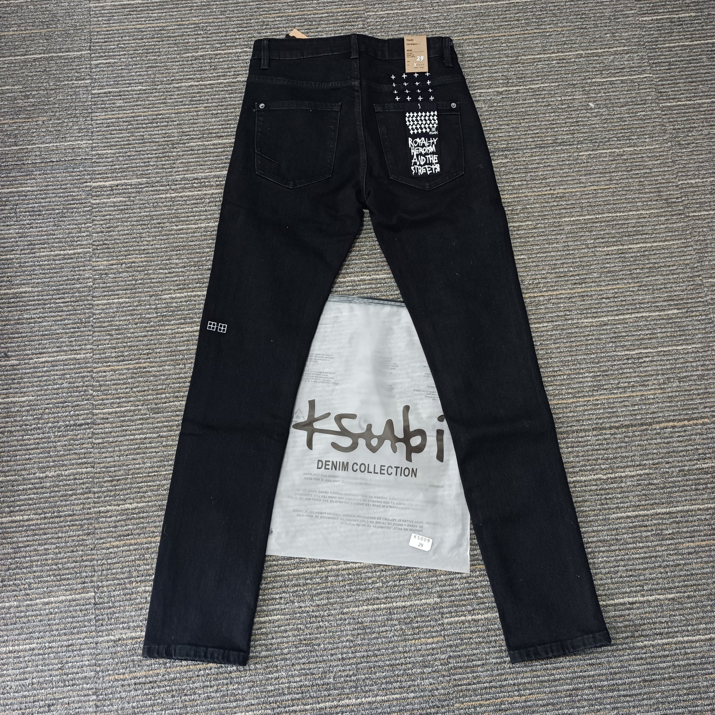 Factory Wholasel Branded Streetwear Pants Slim Fit Mid Straight Moustache Effect Distressed Wash KB Men's Jeans